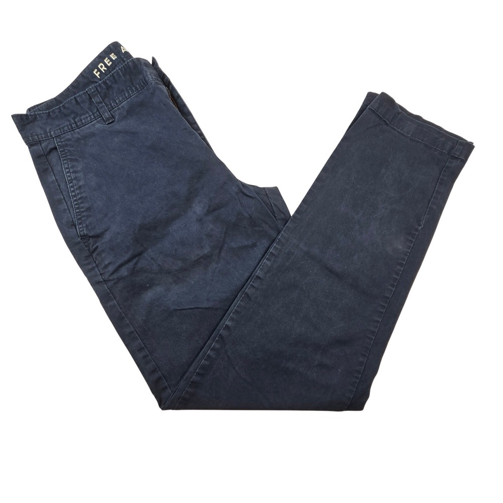 Free Assembly Mens Everyday Chino Pant Navy Blue Stretch Cotton Twill 32x32